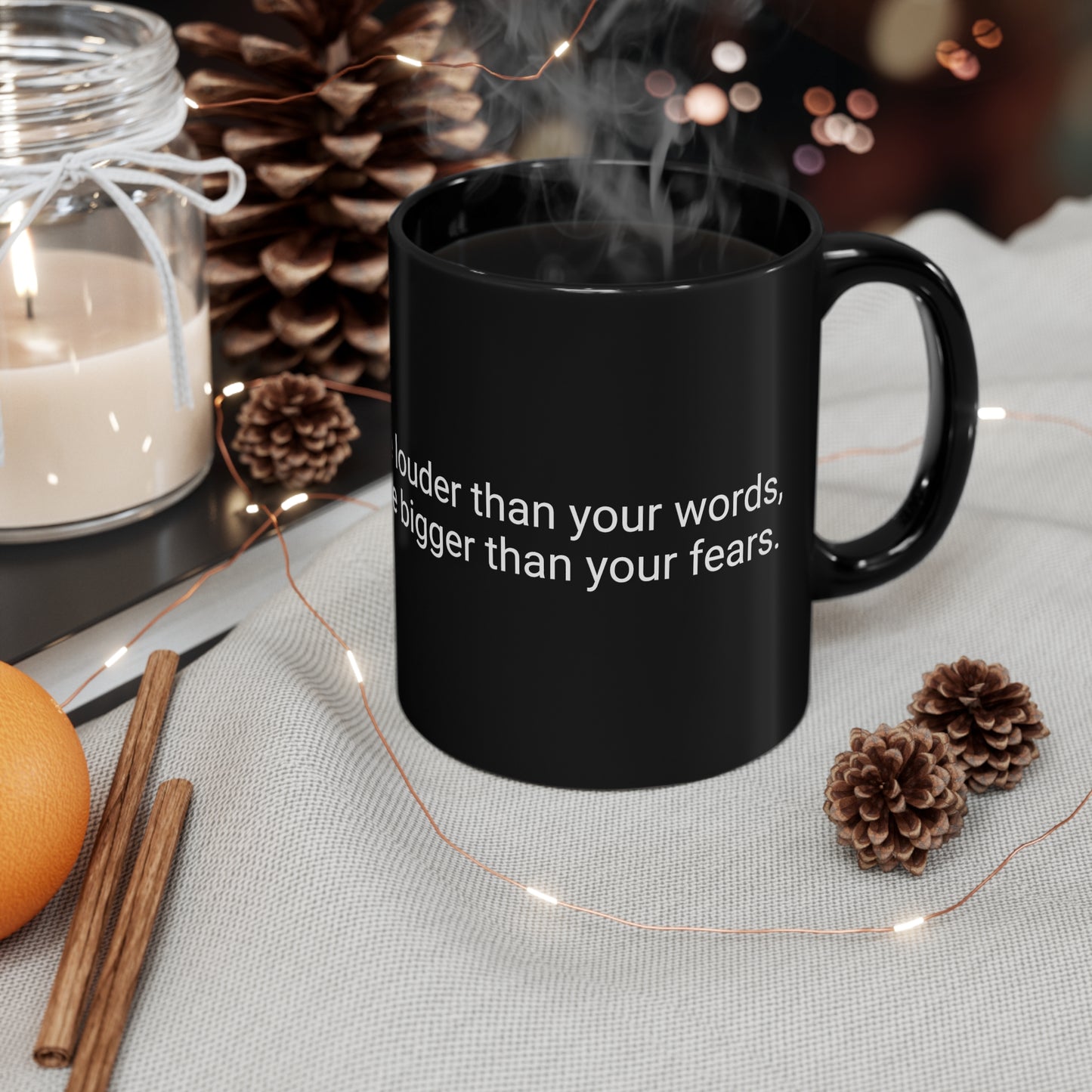 11oz Black Mug Dream Bigger