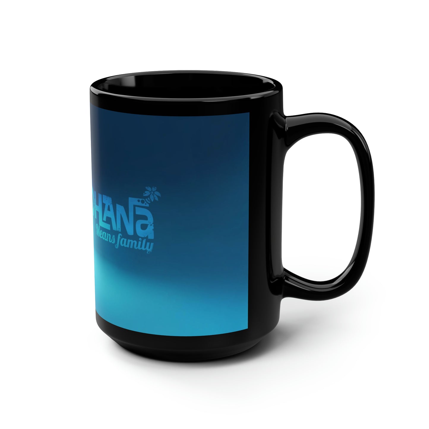 Black Mug, 15oz, Stich, Ohana